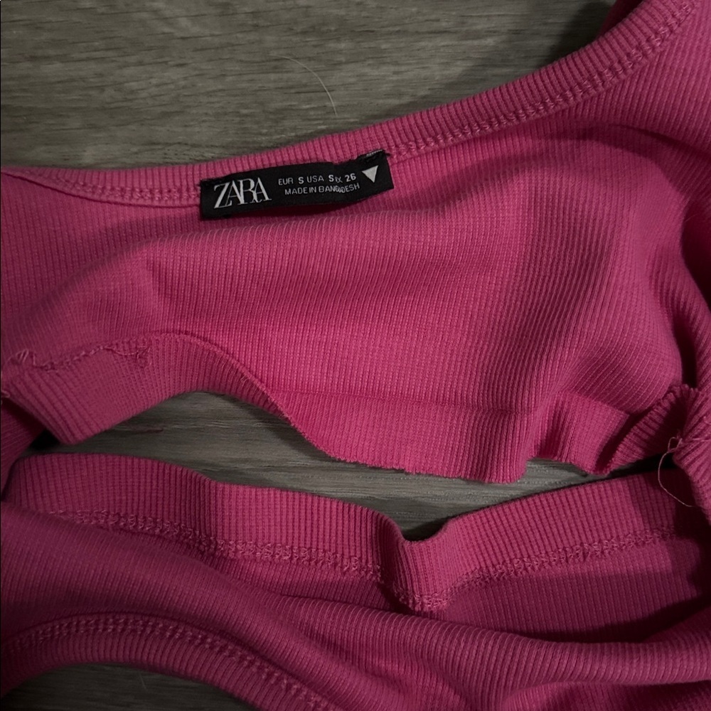 Zara Super Cropped Hot Pink Tank - Picture 4 of 5